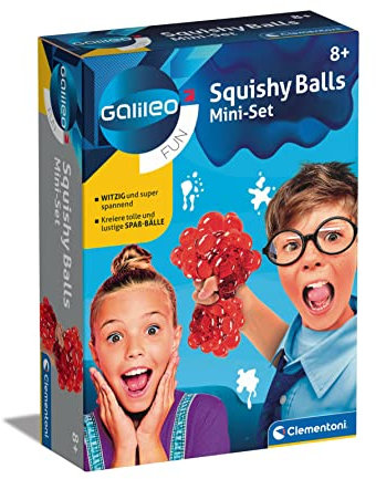 Clementoni Galileo Fun – Squishy Balls, Experimentierset zum Herstellen von weichen Bällen, Bunte Quetschbälle für kleine Forscher, Spielzeug für Kinder ab 8 Jahren 59165