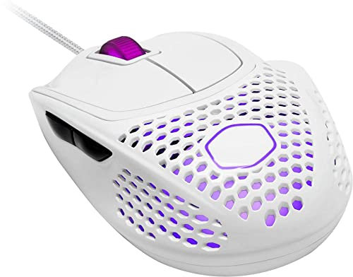 Cooler Master MM720 RGB-LED Claw Grip Wired Gaming Mouse - Ultra Lightweight 49g Honeycomb Shell, 16000 DPI Optical Sensor, 70 Million Click Micro Switches, Smooth Glide PTFE Feet - Glossy White