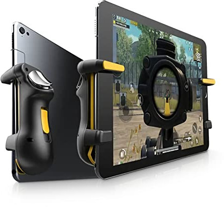 Deansh Tablet Gamepad Joystick, Tablet PC-Gamepad für Serienaufnahmen mit Lichtanzeige, vollständiger Schutz, Vier-Finger-Betriebsausrüstung, Unterstützung des Schlafmodus(Gelb)
