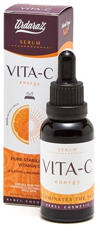 Ardaraz Vitamin C Serum mit Ethylascorbinsäure 3-0, Hyaluronsäure und AHAs. Anti-Rotungen Serum Gesicht, das dunkle Flecken reduziert und aufhellt. Echte Ergebnisse in 8 Wochen. 30 ml