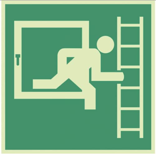 Notausstieg Notausgang Schild Aufkleber nachleuchtend Notleiter Fluchtfenster