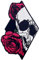 Aufnäher, bestickt, Design: Schädel und Rose, zum Aufbügeln oder Aufnähen