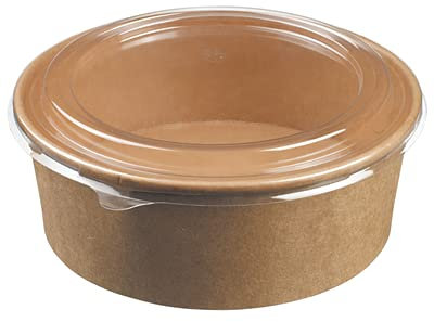 Bol salade kraft 1300 ML dia. 16cm h7.5 cm x 50 pièces + 50 couvercles