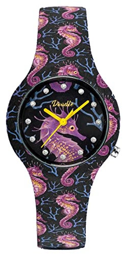 Doodle Watch Damenuhr Graphics Mood Seepferd mit Silikonband 35 MM DO35020