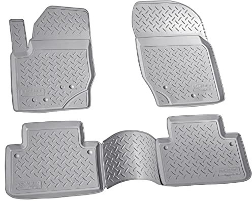 Recambo 3D Gummi Fußmatten kompatibel für Volvo XC90 I | BJ 2002-2014 | Auto Gummimatten | Passgenau | mit Rand | grau