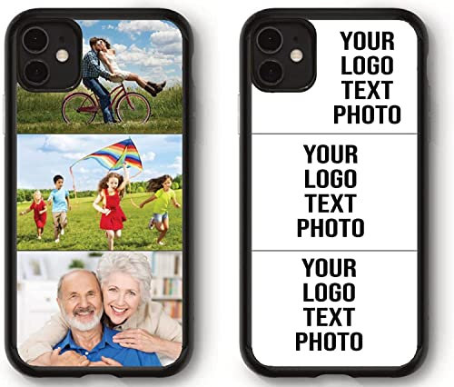 Personalised Phone Case for iPhone 12 / 12 Pro, Shockproof TPU Bumper back Custom Cover Collage Your Own Photo for iPhone 12 / 12 Pro - 6.1 Inch, Personalize with Three Image Collage Layout B