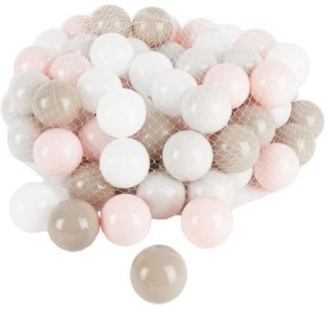 Bieco - Pelota para piscina de bolas de algodón, 100 piezas, bola de piscina para bebé, bola de plástico, piscina y pelota de plástico