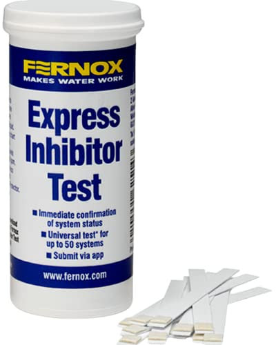 Kudos-Trading - Inhibitor Strips Fernox Test Express 62514 on-site Testing for Water Underfloor Heating & Central Heating Systems 50 Test Strips Quick & Easy Water Quality Testing.