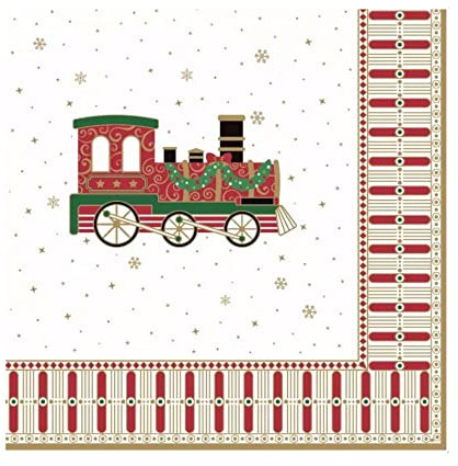 EASY LIFE Lot de 20 serviettes de Noël jetables Polar Express 33x33 cm