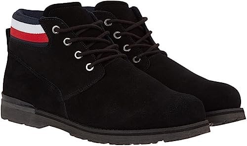 Tommy Hilfiger Herren Low Boot Stiefel Core Suede Boot Wildleder, Schwarz (Black), 44