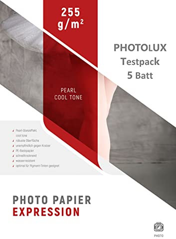 Photolux Sample Pack/Testpack A4-5 Blatt Fotopapier (EXPRESSION Pearl 255 gsm)