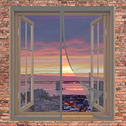 Traspirante Zanzariere Magnetiche 140 x 70 cm Tenda Zanzariera Con Magneti Non Richiede Perforazione Tenda Anti Zanzare Insetti Zanzariera Porta Finestra, Grigio