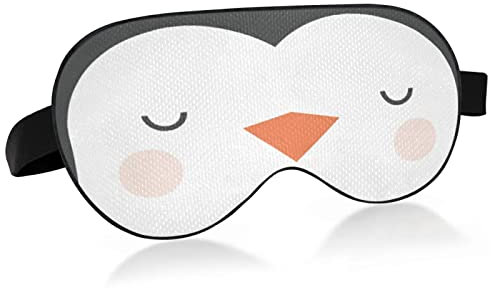 Niedliche Pinguin-Schlafmaske mit Augenbinde, Verdunkelung, kühlende lustige Augenmaske zum Schlafen mit elastischem Streifen für Damen und Herren