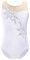 iEFiEL Mädchen Turnanzug Glitzer Gymnastikanzug ÄrmellosTurnanzug Glänzend Trikotanzug Gymnastik Leotard Training Gymnastikbody W Weiß 146-152