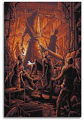 VZRSQZK Silent Hill Poster mit Dreieckskopf, dekoratives Gemälde, Leinwand, Wandposter und Kunstdruck, modernes Familienschlafzimmer-Dekor-Poster, 20 x 30 cm