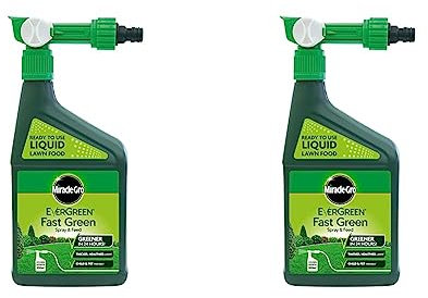 Miracle-Gro EverGreen Fast Green Spray & Feed, Liquid Lawn Food, 1 Litre (Pack of 2)