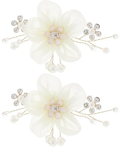 GORGECRAFT 2 Stück 65mm Lange Strass-Schuhschnallen Perlen-Schuhclip Dekorative Clips Für Schuhe Kristall-Brautschuh-Charms Abnehmbarer Schmuck Blumendekoration Für Frauen Mädchen Hochzeit