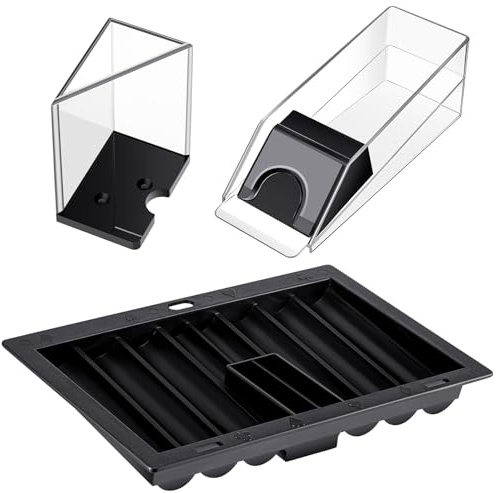 Honoson Blackjack Schuhset mit 6 Decken, mit Ablagefach und Chipablage | Poker-Chip-Dealer-Halter, transparenter Kartenspender für Blackjack, Casino-Tischspiel, Partyzubehör