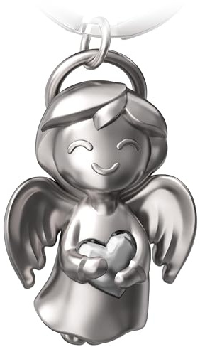 FABACH Schutzengel Schlüsselanhänger Shiny mit Herz - Engel Glücksbringer Schlüsselanhänger Liebe - Geschenk Schutzengel Glücksbringer - Engel mit Herz als Geschenkidee für Freundin