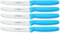 Giesser Messer Tomatenmesser Brötchenmesser Tafelmesser 11cm mit Wellenschliff 3mm - 5er Set (Hellblau)