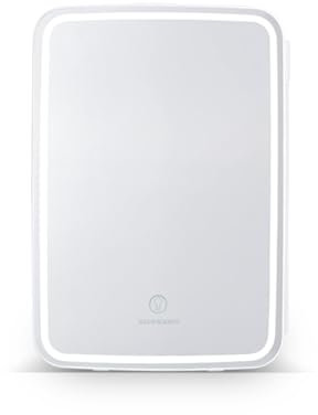 SCHNEIDER Mini Nevera Portátil para Maquillaje de 9 Litros, Función Frio/Calor, con Espejo y LED Regulable,12V y 220V, Compatible coche y caravanas, SCMF10MW