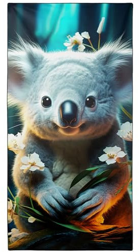 Violetpos Koala Strandtuch 90x180 cm Schnell Trocknende Badetuch Sandfrei Handtuch Tiere Strandhandtuch Strandtücher Groß Badehandtuch Tragbares Handtücher Leichtes und Dünnes