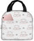 PAQGSREM Lonchera con diseño de oso blanco para dormir, lonchera aislada, reutilizable, impermeable, con bolsillo frontal para viajes, oficina, picnic