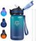 Grsta Gourde Isotherme, 500ml Gourde Enfant, Gourde Paille Garçons & Filles, Gourde Inox Sans BPA, Facile à Nettoyer, Gourde Reutilisable Anti-Fuite, Gourde Sport pour Running, École, Bureau, Foot