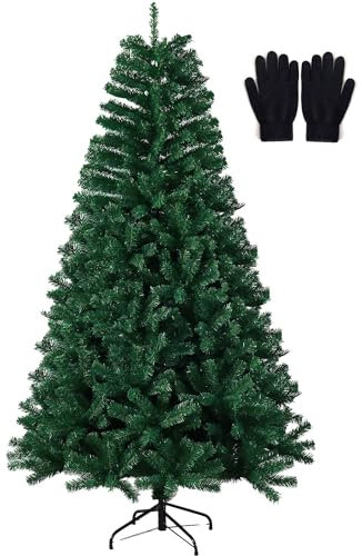 Maxesla Arbol de Navidad 180cm con Soporte de Metal Plegable, 800 Puntas Arbol de Navidad Artificial, Ramas de Abeto Tupidas Realistas, Decoración de para Interiores, Verde