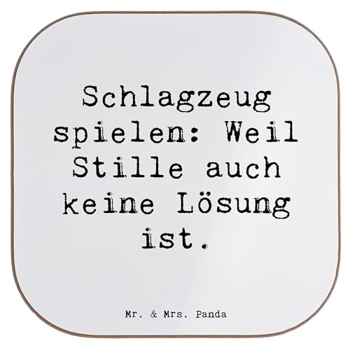 Mr. & Mrs. Panda Tischuntersetzer Spruch Schlagzeug Magie - Geschenk, Instrument, Musik, Teeuntersetzer, Untersetzer Gläser, Schlagzeuger, Lernen, Glas, Beats, für, Rhythmus, Präsenz, Musiker