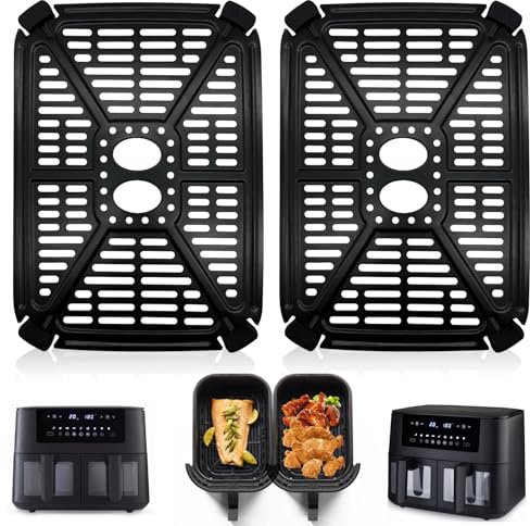 GWYXC Piezas de repuesto para freidora de aire Cookwise de 9 L, freidora de aire dual Visual WindowTower Vizion 8L Digital Dual Air Fryer, 21,5 x 15,3 cm, placa para parrilla, accesorios para bandeja