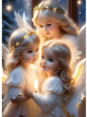 QINRUBB DIY Engel Diamond Painting Erwachsene, 5D Fantasie Diamant Painting Bilder Anfänger, Traumland Runder Vollbohrer Diamanten Malerei Stickerei Kreuzstich Geschenke Home Wand Dekor 30x40cm