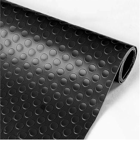 Générique Rouleau de Tapis de Sol de Garage antidérapant en Caoutchouc PVC, 2,6 mm d'épaisseur, adapté aux parkings, entrepôts, sous-sols, Cuisines, camions légers(Black,90x700cm/35x275in)