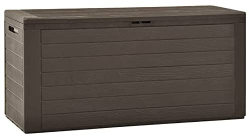 Juroupi Gartentruhe Braun 116x44x55 cm Aufbewahrungsbox Garten GeräTeschrank Gartentruhe Balkon Box Auflagenboxen