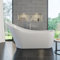 BAYSTONE® 1650 x 690mm Freestanding Slipper Design Bath Tub White Gloss Acrylic Luxury Curved for Bathroom Modern Includes Waste