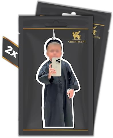 2er Set SUBHANALLAH MOTIV Duftbaum – Luftfrischer – automatischer Duftspender fürs Auto lustig tuning – Car Air freshener Duftanhänger Auto, Duftbaum Set Auto (OUD WOOD, 2 Stück)