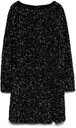 VERO Moda Damen Vmbella Ls Short Sq Dress JRS Ga Vmbella Ls Short Sq Dress JRS Ga (1er Pack)