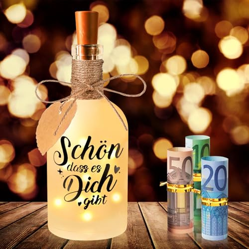 Herbst Deko Geschenke für Frauen Flaschenlicht, Personalisierte Geschenke | Schön Dass es Dich Gibt Geschenke,Beste Freundin Geburtstag Weihnachten,Geburtstagsgeschenk für Frau Sie Guten Kumpel