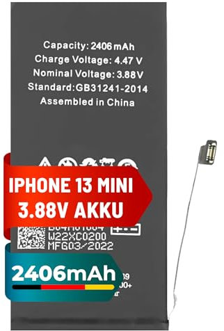 Mpsmobile® iPhone 13 Mini Akku | 2406mAh | Ersatzakku