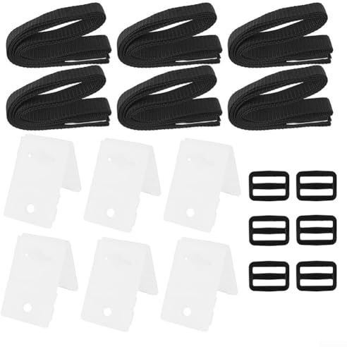 Lot de 6 sangles de fixation résistantes aux intempéries pour bâche de piscine solaire avec attaches à clip