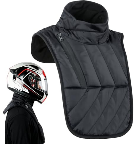 Halswärmer Motorrad, Verstellbarer Motorrad Neckwarmer und Brustwärmer, Winter Warmer Schal, Winddichter und Wasserdichter Nackenwärmer Schulterwärmer für Outdoor Sportarten, Radfahren, Skifahren
