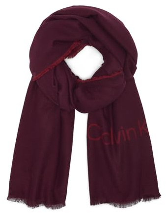 Calvin Klein Doppelseitiger, gemütlicher Damen-Winterschal, Rhabarber, Einheitsgröße