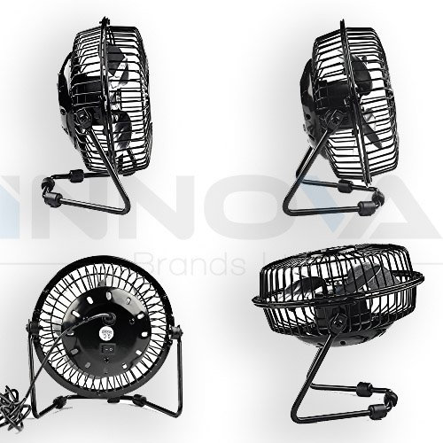 Innova® USB Fan Mini Portable Desktop Cooling Desk Quiet Fan Computer Laptop PC MAC Book 6 (Black)