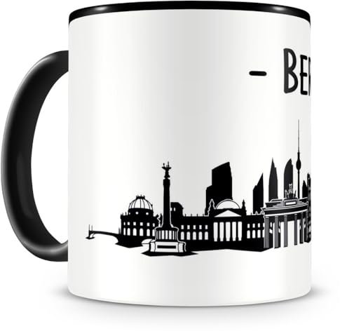 Skyline4u Tasse mit Berlin Skyline für Kaffee oder Tee 300ml schwarz