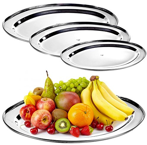 URBNLIVING Medium Metal Oval Serving Tray