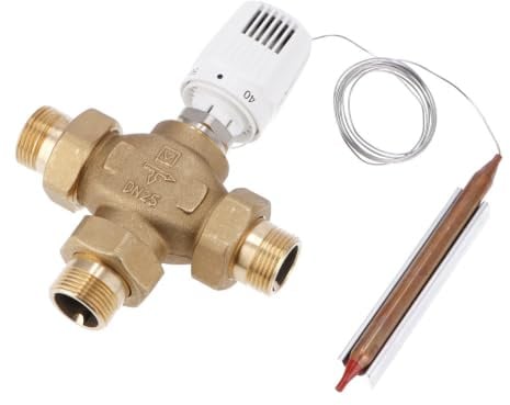 Atmos VLTR-Set B 3-Wege Vorlauftemperatur Regelset 40-70°C 1''AG Metall Ventil Heizkörperthermostat Regelventil