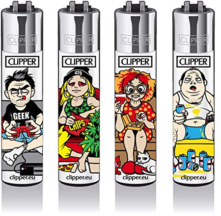 Clipper® Feuerzeuge - Couch Potatoes - 4er Set