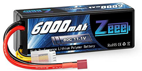 Zeee 3S Lipo Akku 11,1V 80C 6000mAh Hardcase Batterie mit T Stecker für RC Car RC Truck RC Auto Boot LKW Truggy RC Hobby