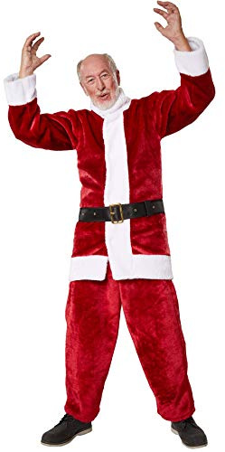 dressforfun 900843 Herren Weihnachtsmann Kostüm, dunkelrot, mit langem Mantel, Gürtel und Hose - Diverse Größen - (XXL | Nr. 303472)
