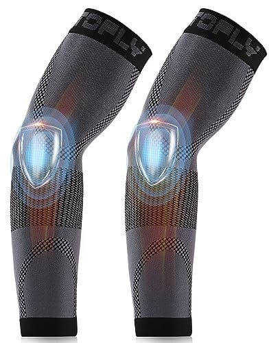 Compression Arm Sleeve, 1 Pair for Unisex, 20-30mmHg Graduated Compression Elbow Sleeve for Recovery, Pain Relief, Supports Muscles & Joints, Tennis Elbow & Golfers Brace, Edema, Swellin, Black XL